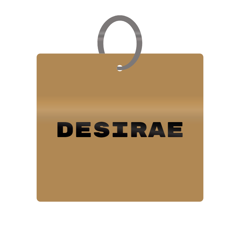 Keychain Engraved with Desirae MDF 4cm x 4cm x 3mm