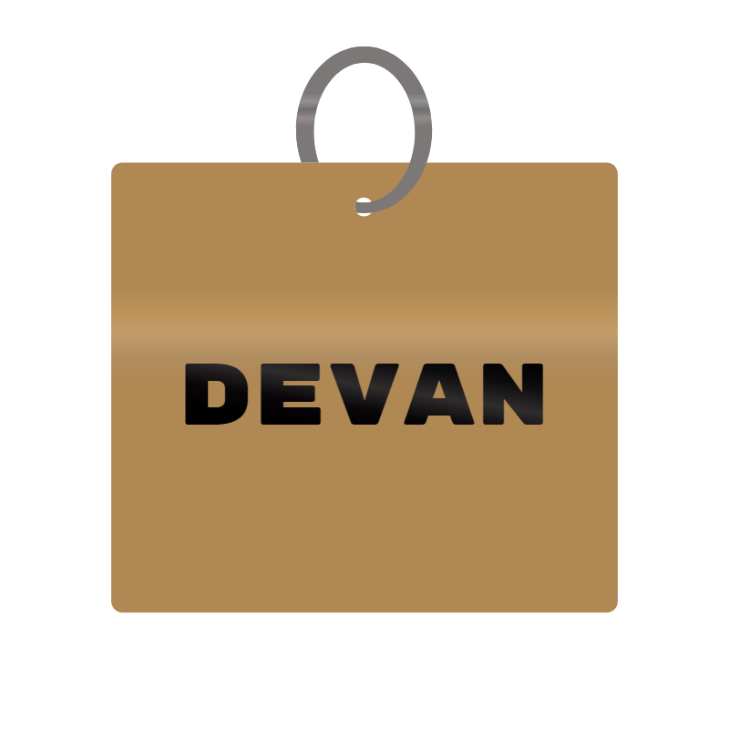 Keychain Engraved with Devan MDF 4cm x 4cm x 3mm