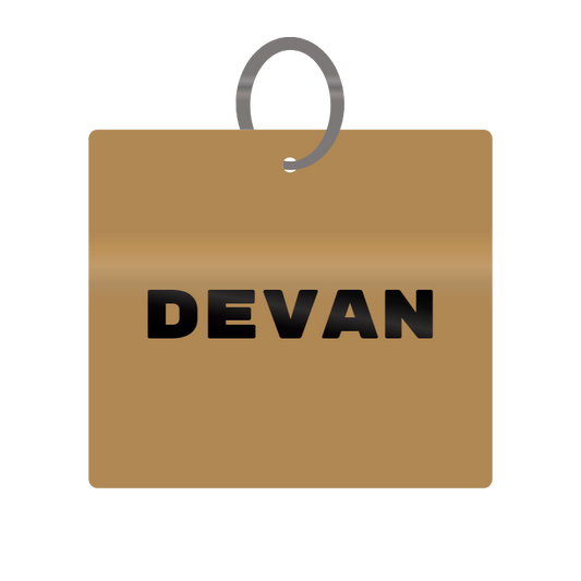 Keychain Engraved with Devan MDF 4cm x 4cm x 3mm