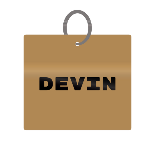 Keychain Engraved with Devin MDF 4cm x 4cm x 3mm