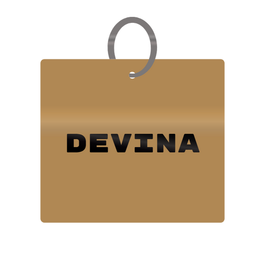 Keychain Engraved with Devina MDF 4cm x 4cm x 3mm