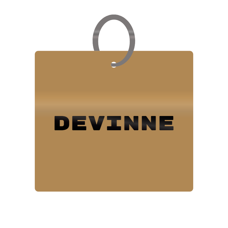 Keychain Engraved with Devinne MDF 4cm x 4cm x 3mm