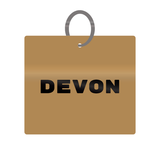 Keychain Engraved with Devon MDF 4cm x 4cm x 3mm