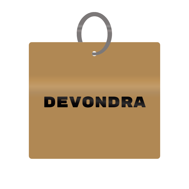 Keychain Engraved with Devondra MDF 4cm x 4cm x 3mm