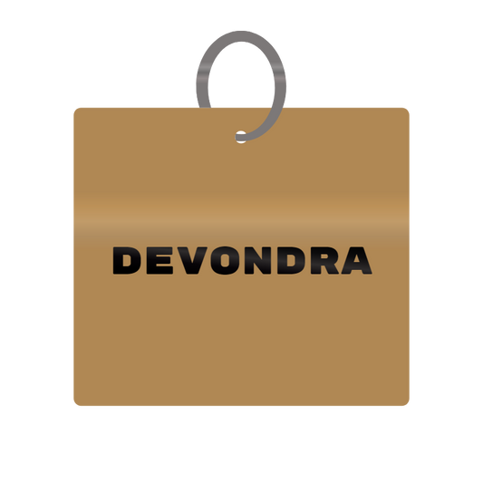 Keychain Engraved with Devondra MDF 4cm x 4cm x 3mm