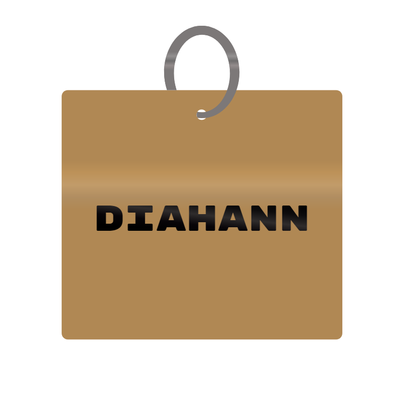 Keychain Engraved with Diahann MDF 4cm x 4cm x 3mm