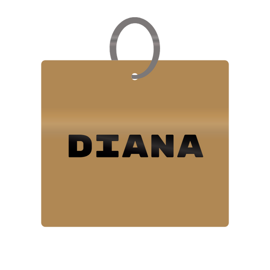 Keychain Engraved with Diana MDF 4cm x 4cm x 3mm