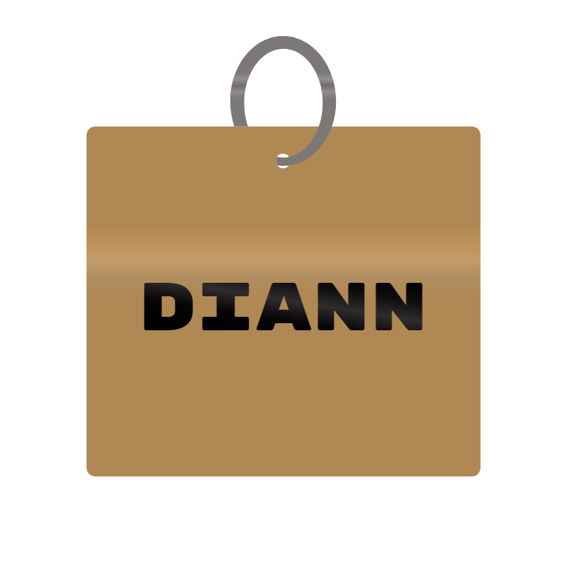 Keychain Engraved with Diann MDF 4cm x 4cm x 3mm