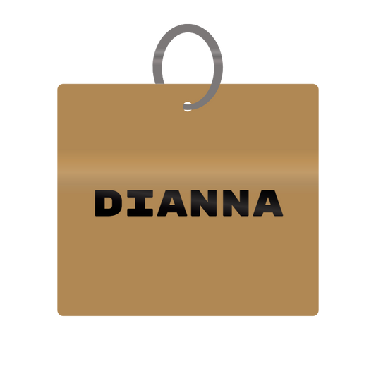 Keychain Engraved with Dianna MDF 4cm x 4cm x 3mm