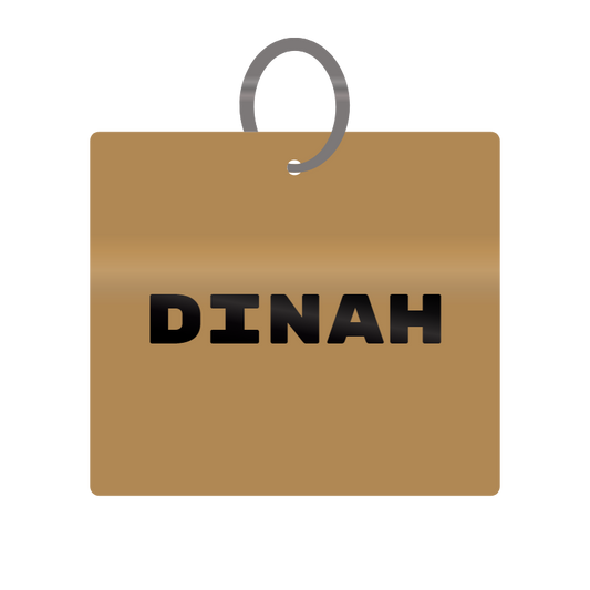 Keychain Engraved with Dinah MDF 4cm x 4cm x 3mm