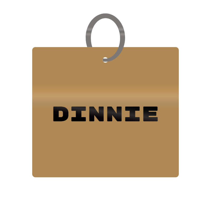 Keychain Engraved with Dinnie MDF 4cm x 4cm x 3mm