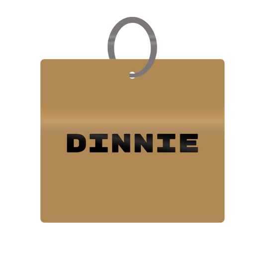 Keychain Engraved with Dinnie MDF 4cm x 4cm x 3mm