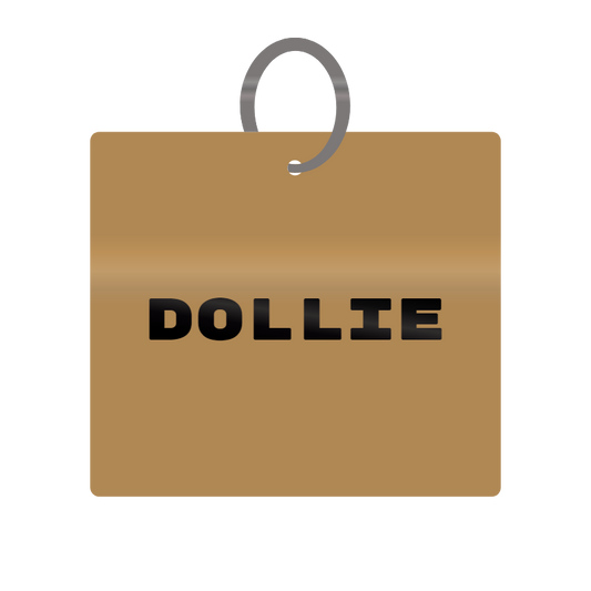 Keychain Engraved with Dollie MDF 4cm x 4cm x 3mm