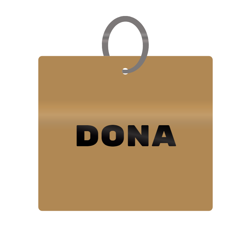 Keychain Engraved with Dona MDF 4cm x 4cm x 3mm