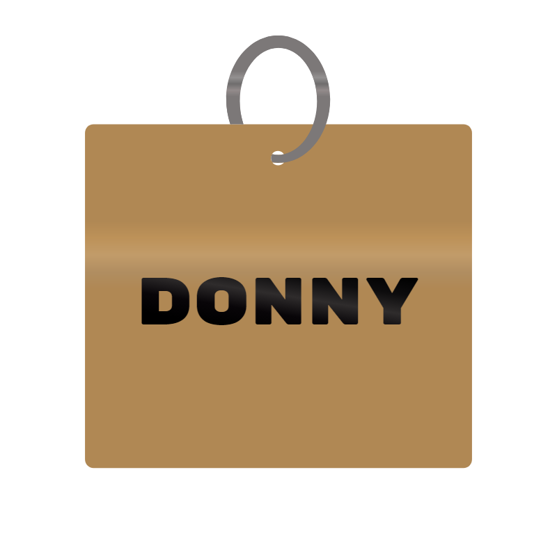 Keychain Engraved with Donny MDF 4cm x 4cm x 3mm