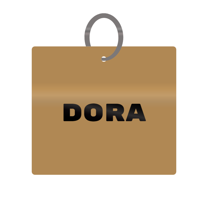 Keychain Engraved with Dora MDF 4cm x 4cm x 3mm