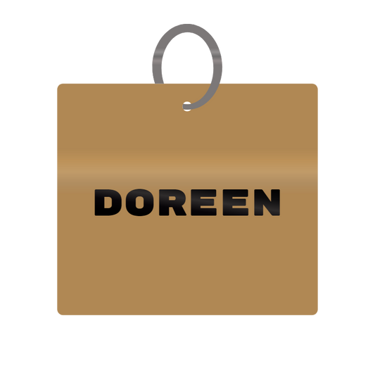 Keychain Engraved with Doreen MDF 4cm x 4cm x 3mm