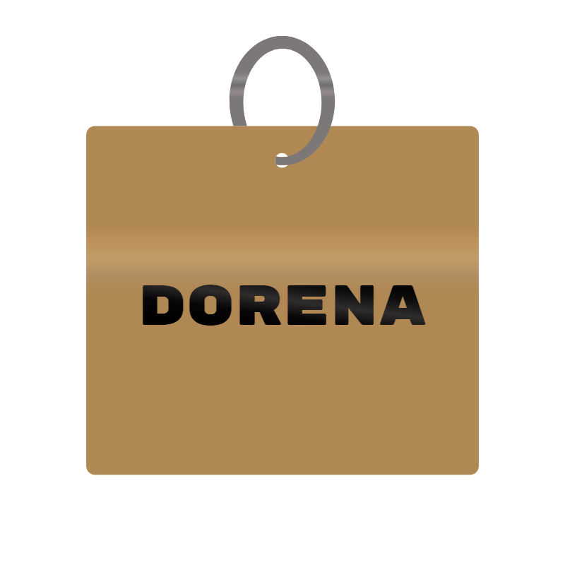 Keychain Engraved with Dorena MDF 4cm x 4cm x 3mm