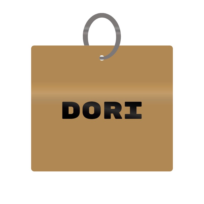 Keychain Engraved with Dori MDF 4cm x 4cm x 3mm