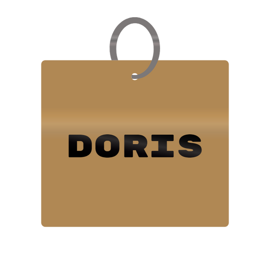 Keychain Engraved with Doris MDF 4cm x 4cm x 3mm