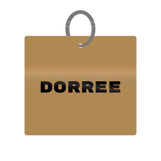 Keychain Engraved with Dorree MDF 4cm x 4cm x 3mm