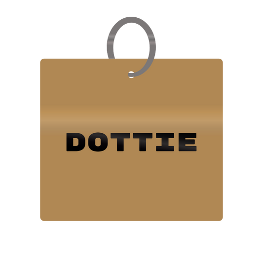 Keychain Engraved with Dottie MDF 4cm x 4cm x 3mm