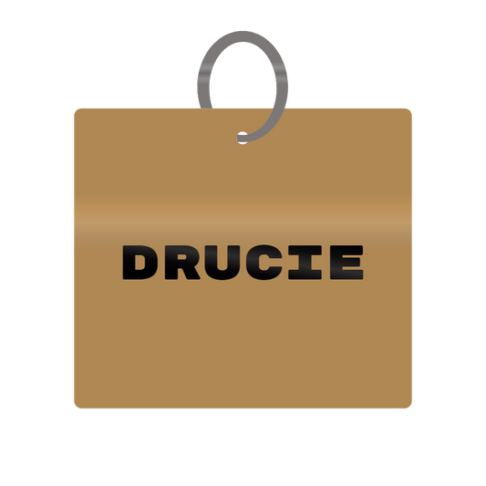 Keychain Engraved with Drucie MDF 4cm x 4cm x 3mm