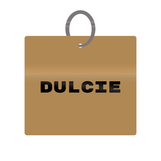 Keychain Engraved with Dulcie MDF 4cm x 4cm x 3mm