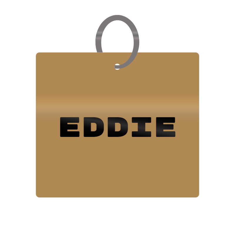 Keychain Engraved with Eddie MDF 4cm x 4cm x 3mm