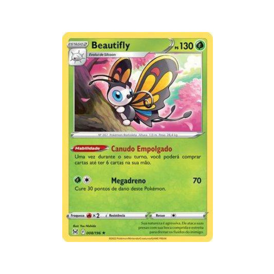 Beautifly 008/196 in Portuguese Lost Origin Pokémon TCG