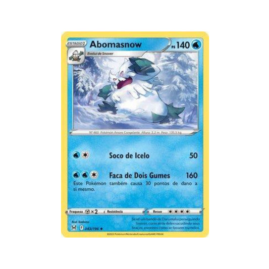 Abomasnow 043/196 in Portuguese Lost Origin Pokémon TCG