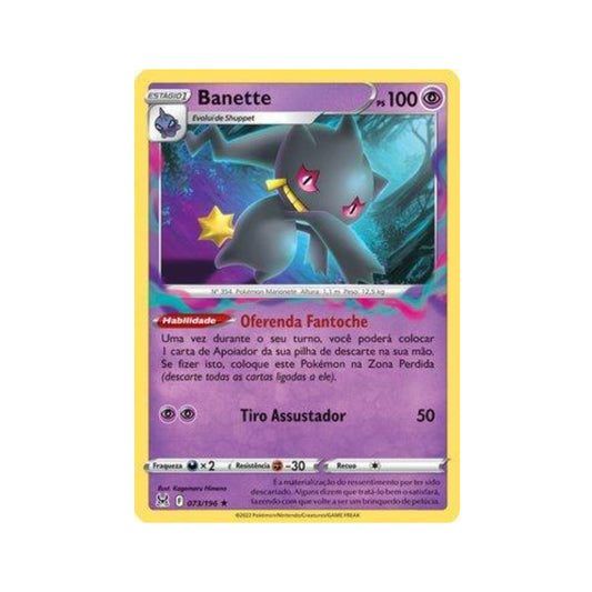 Banette 073/196 in Portuguese Lost Origin Pokémon TCG