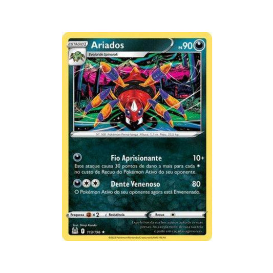 Ariados 113/196 in Portuguese Lost Origin Pokémon TCG