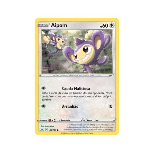 Aipom 144/196 in Portuguese Lost Origin Pokémon TCG