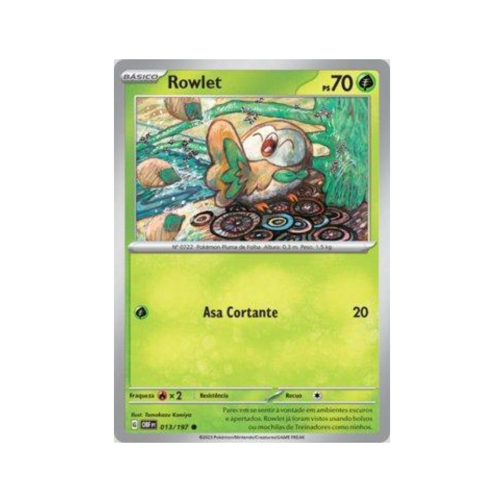 Rowlet 013/197 in Portuguese Obsidian Flames Pokémon TCG