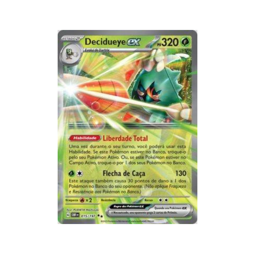 Decidueye ex 015/197 in Portuguese Obsidian Flames Pokémon TCG