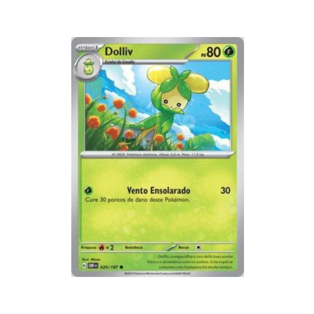 Dolliv 020/197 in Portuguese Obsidian Flames Pokémon TCG