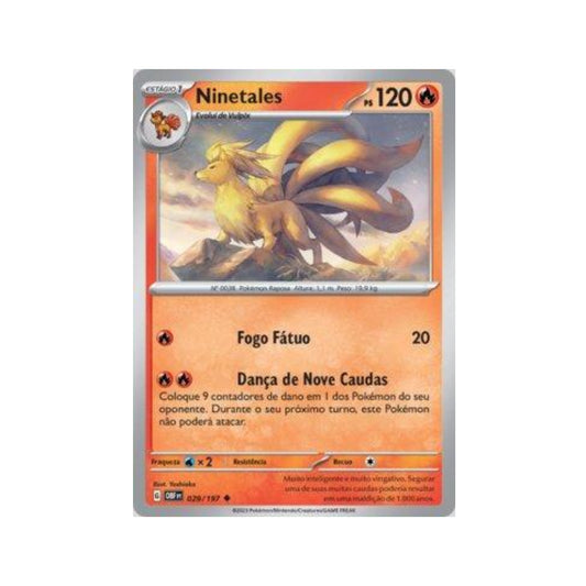 Ninetales 029/197 in Portuguese Obsidian Flames Pokémon TCG