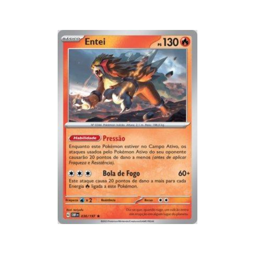 Entei 030/197 in Portuguese Obsidian Flames Pokémon TCG