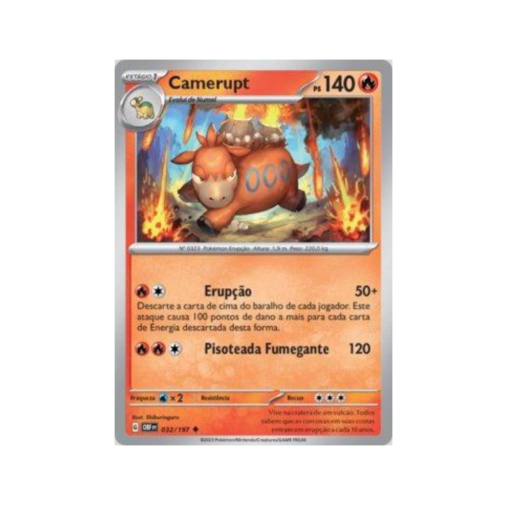 Camerupt 032/197 in Portuguese Obsidian Flames Pokémon TCG