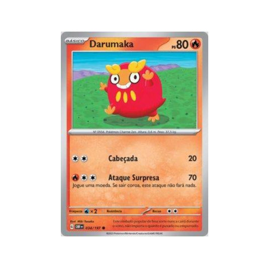 Darumaka 034/197 in Portuguese Obsidian Flames Pokémon TCG