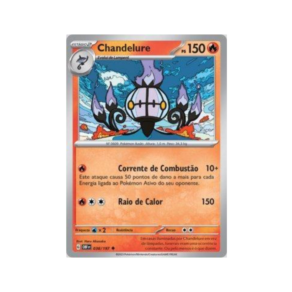 Chandelure 038/197 in Portuguese Obsidian Flames Pokémon TCG