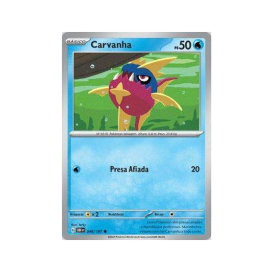 Carvanha 046/197 in Portuguese Obsidian Flames Pokémon TCG