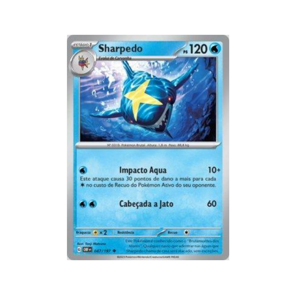 Sharpedo 047/197 in Portuguese Obsidian Flames Pokémon TCG