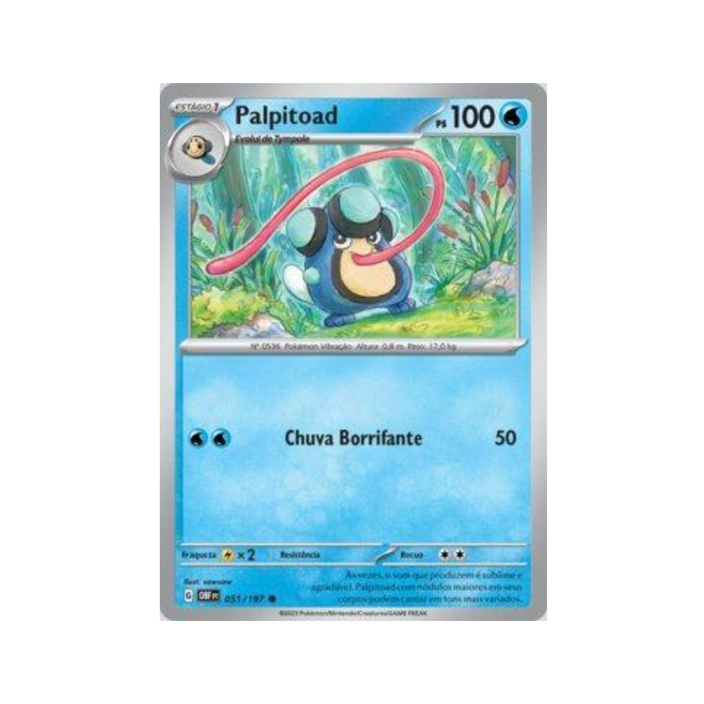 Palpitoad 051/197 in Portuguese Obsidian Flames Pokémon TCG