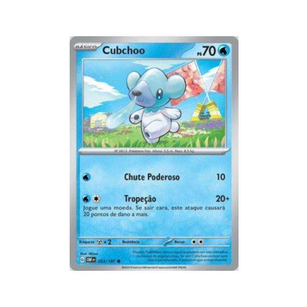 Cubchoo 053/197 in Portuguese Obsidian Flames Pokémon TCG