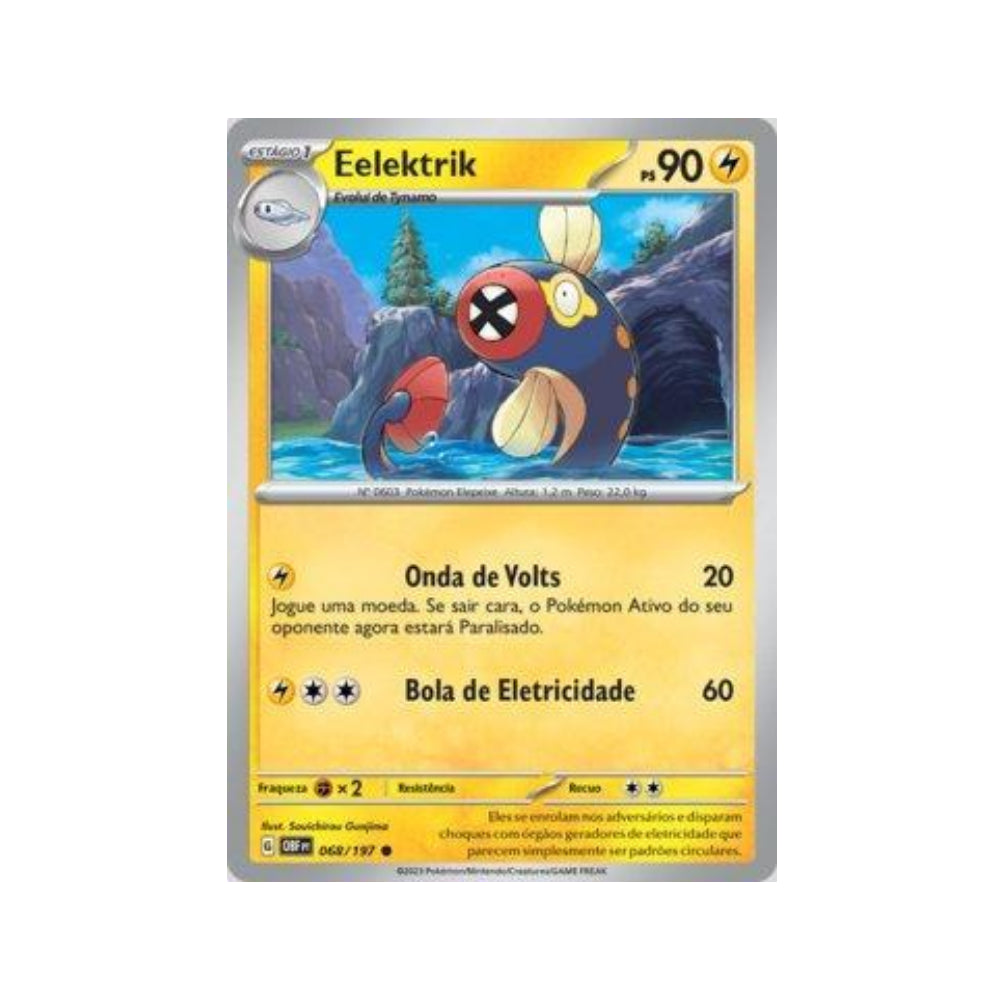 Eelektrik 068/197 in Portuguese Obsidian Flames Pokémon TCG