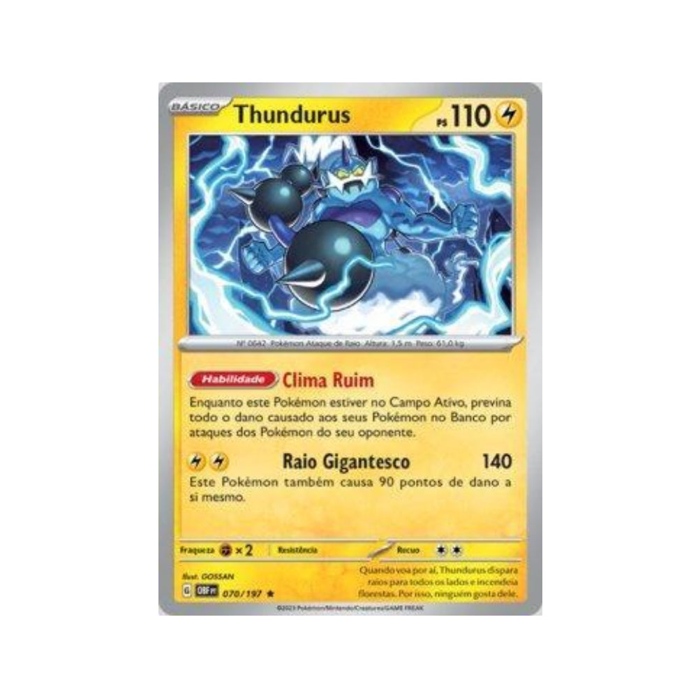 Thundurus 070/197 in Portuguese Obsidian Flames Pokémon TCG