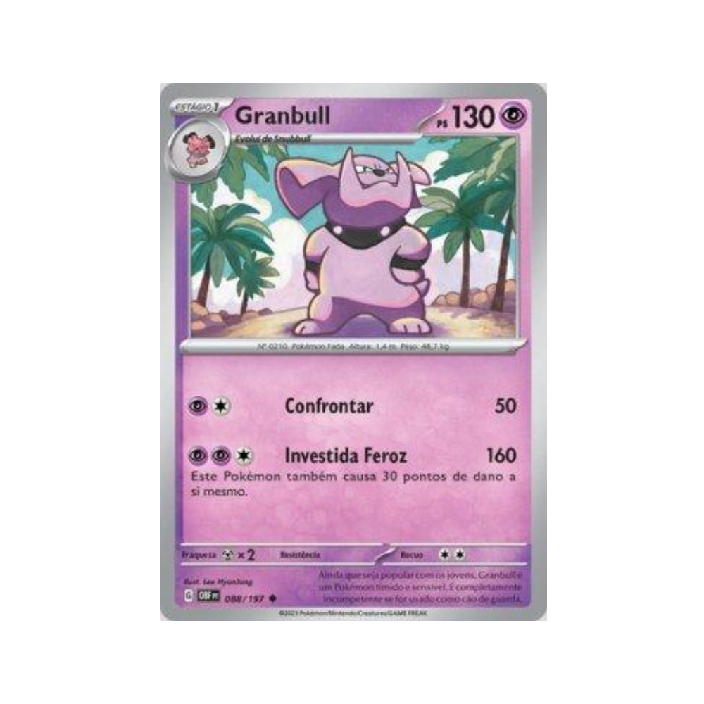 Granbull 088/197 in Portuguese Obsidian Flames Pokémon TCG