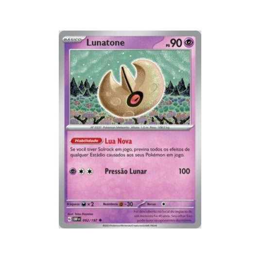 Lunatone 092/197 in Portuguese Obsidian Flames Pokémon TCG